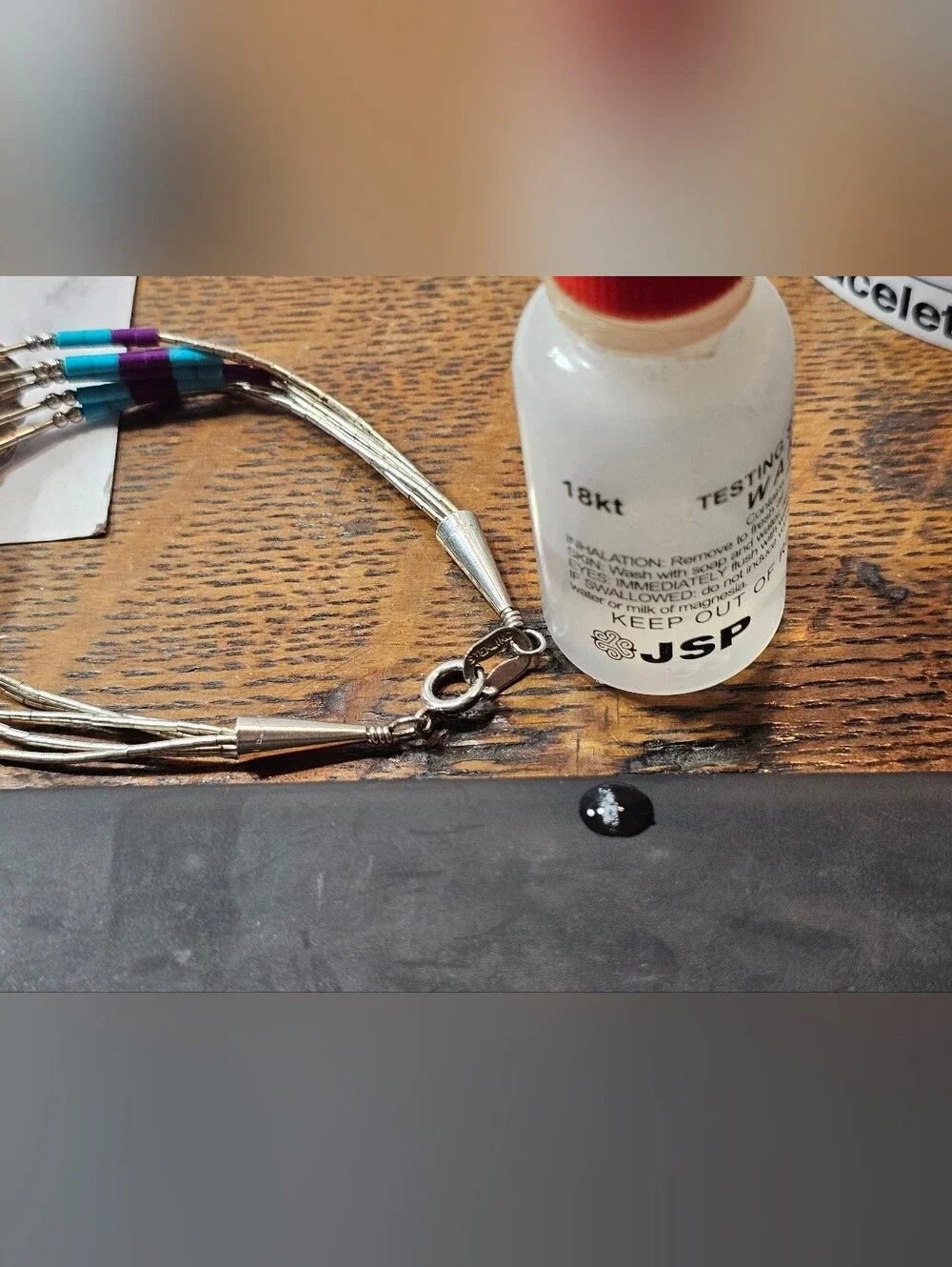 Sterling Liquid Silver Heart Concho Bracelet with Inlaid Stone